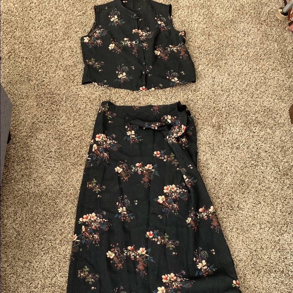 One of a kind vintage from Japan wrap skirt & top